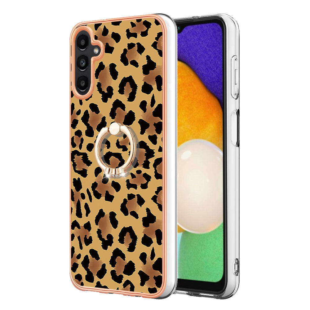 YB IMD Series-20 Style D for Samsung Galaxy A35 5G Kickstand Case 2.0mm Slim TPU Phone Cover - Leopard Print YB IMD Series-20 Style D for Samsung Galaxy A35 5G Kickstand Case 2.0mm Slim TPU Phone Cover - Leopard Print